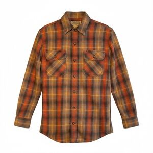 Duluth Trading Co. Burlyweight Flannel Shirt Men Med Plaid Heavy Cotton Trim Fit